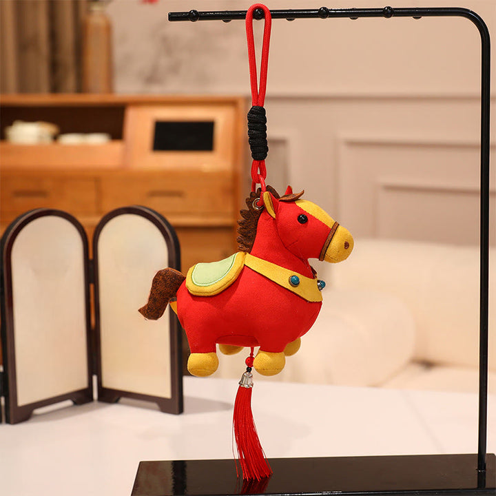 Buddha Stones Rok Konia Wielokolorowy Uroczy Konik Frędzel Lina Dobrobytu Wisząca Dekoracja - image 2