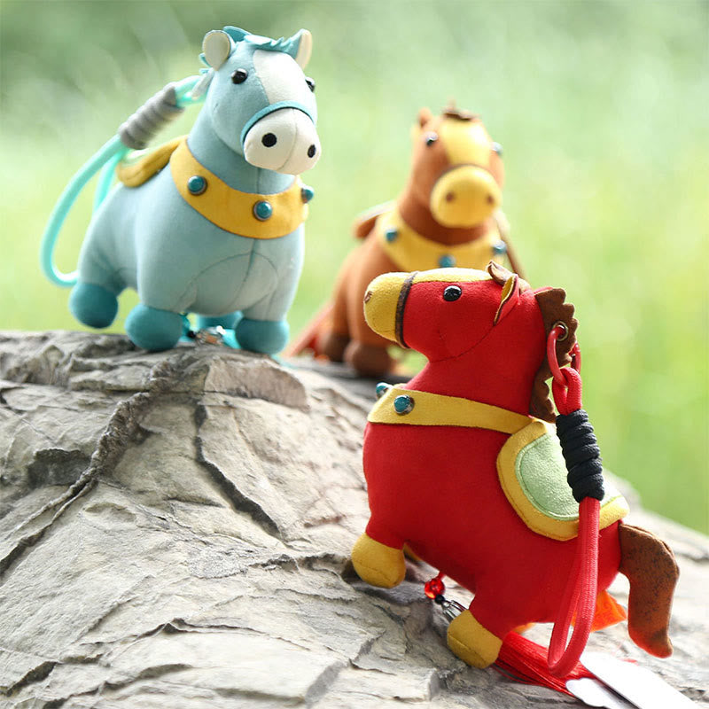 Buddha Stones Rok Konia Wielokolorowy Uroczy Konik Frędzel Lina Dobrobytu Wisząca Dekoracja - image 31