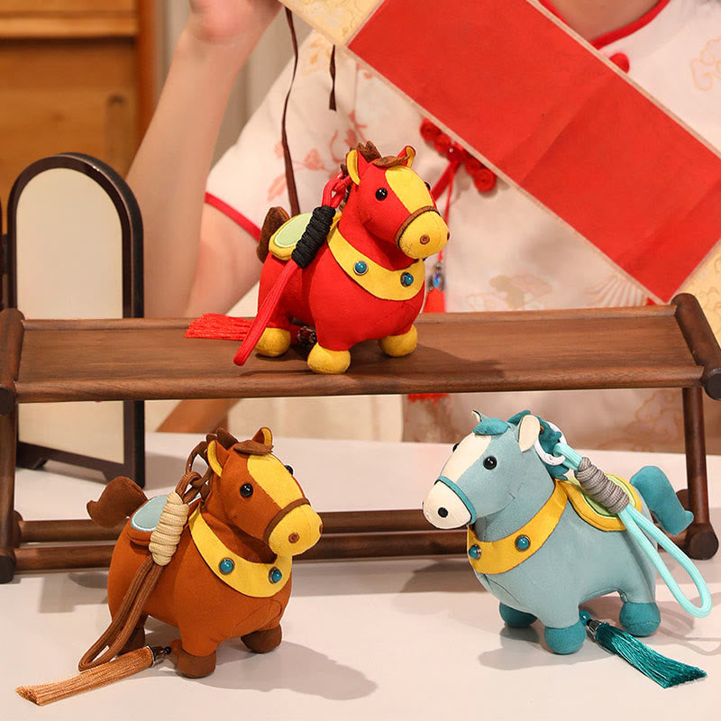 Buddha Stones Rok Konia Wielokolorowy Uroczy Konik Frędzel Lina Dobrobytu Wisząca Dekoracja - image 28