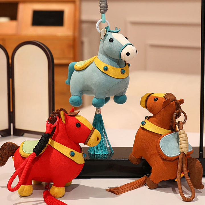 Buddha Stones Rok Konia Wielokolorowy Uroczy Konik Frędzel Lina Dobrobytu Wisząca Dekoracja - image 25