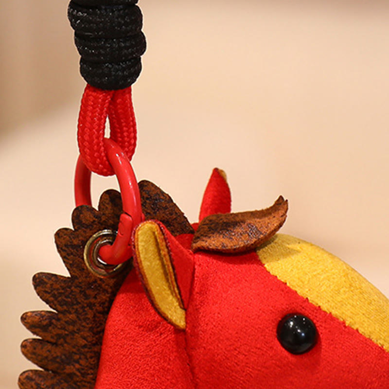 Buddha Stones Rok Konia Wielokolorowy Uroczy Konik Frędzel Lina Dobrobytu Wisząca Dekoracja - image 5