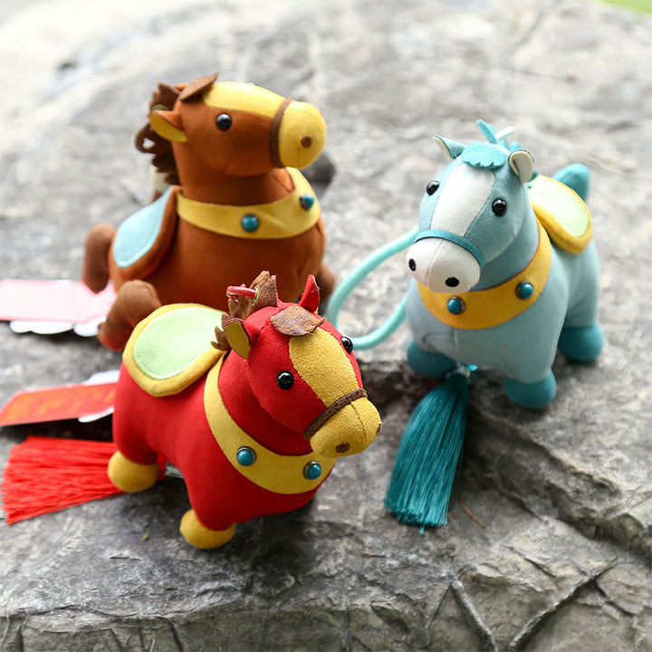 Buddha Stones Rok Konia Wielokolorowy Uroczy Konik Frędzel Lina Dobrobytu Wisząca Dekoracja - image 33