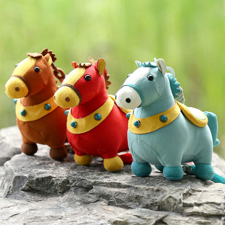 Buddha Stones Rok Konia Wielokolorowy Uroczy Konik Frędzel Lina Dobrobytu Wisząca Dekoracja - image 30