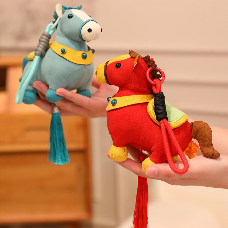 Buddha Stones Rok Konia Wielokolorowy Uroczy Konik Frędzel Lina Dobrobytu Wisząca Dekoracja - image 23