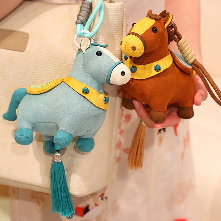 Buddha Stones Rok Konia Wielokolorowy Uroczy Konik Frędzel Lina Dobrobytu Wisząca Dekoracja - image 20