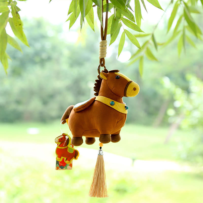 Buddha Stones Rok Konia Wielokolorowy Uroczy Konik Frędzel Lina Dobrobytu Wisząca Dekoracja - image 18