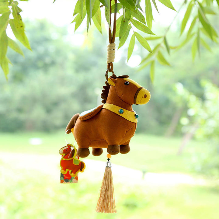 Buddha Stones Rok Konia Wielokolorowy Uroczy Konik Frędzel Lina Dobrobytu Wisząca Dekoracja - image 18