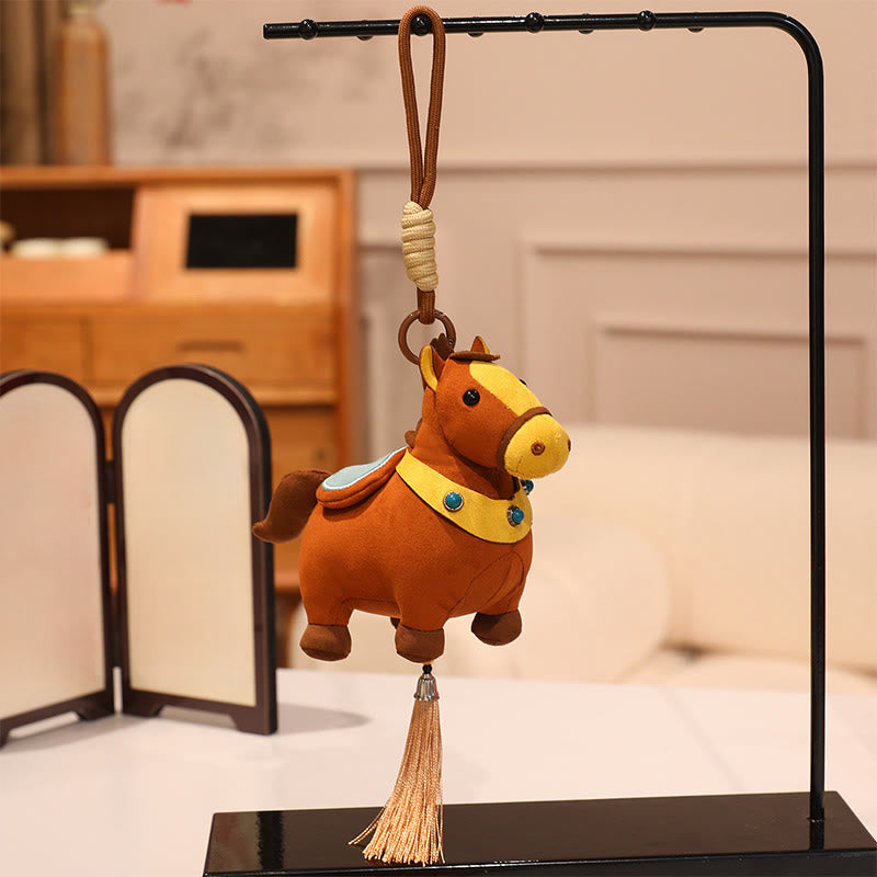 Buddha Stones Rok Konia Wielokolorowy Uroczy Konik Frędzel Lina Dobrobytu Wisząca Dekoracja - image 17
