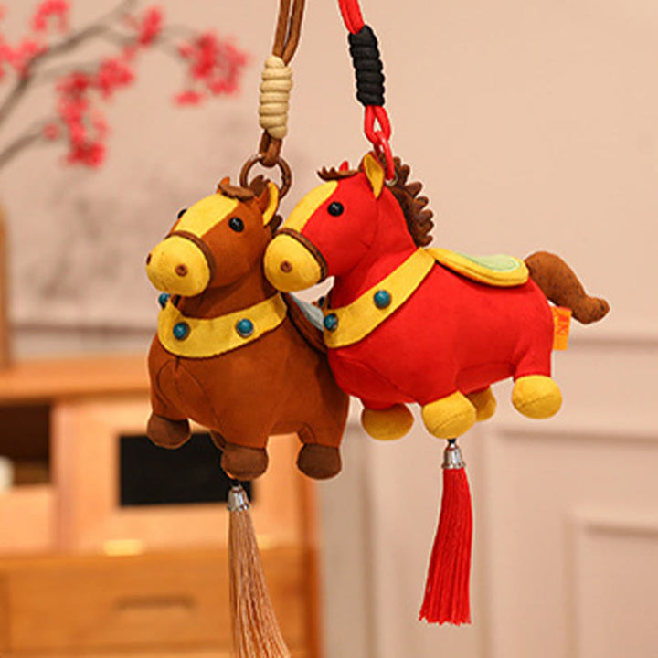 Buddha Stones Rok Konia Wielokolorowy Uroczy Konik Frędzel Lina Dobrobytu Wisząca Dekoracja - image 22