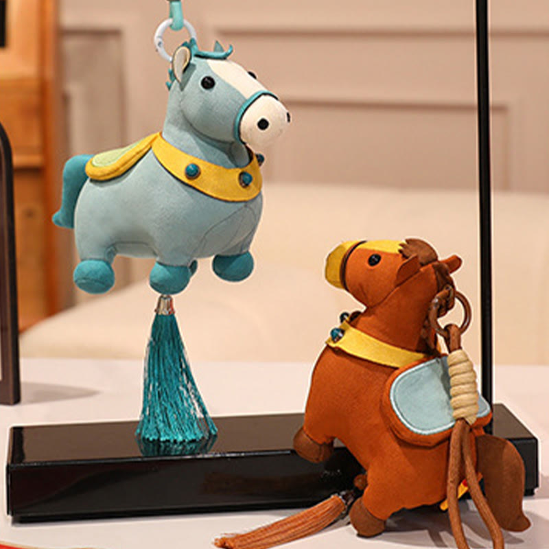 Buddha Stones Rok Konia Wielokolorowy Uroczy Konik Frędzel Lina Dobrobytu Wisząca Dekoracja - image 21