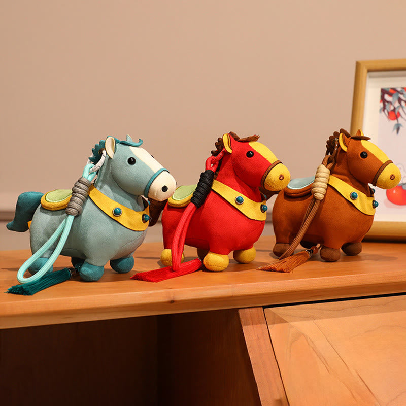 Buddha Stones Rok Konia Wielokolorowy Uroczy Konik Frędzel Lina Dobrobytu Wisząca Dekoracja - image 24