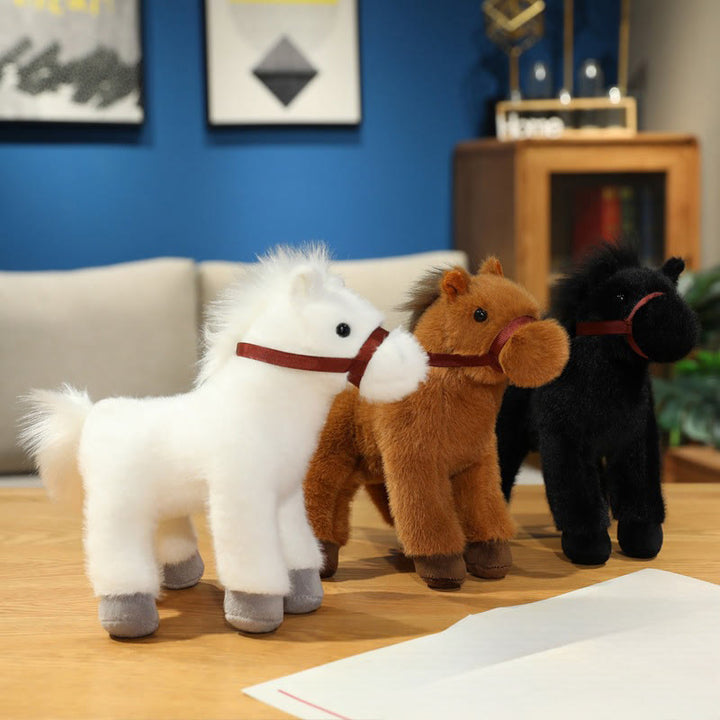 Buddha Stones Rok konia, słodka, jednokolorowa pluszowa lalka kucyk, dekoracja domu Prosperity - image 0