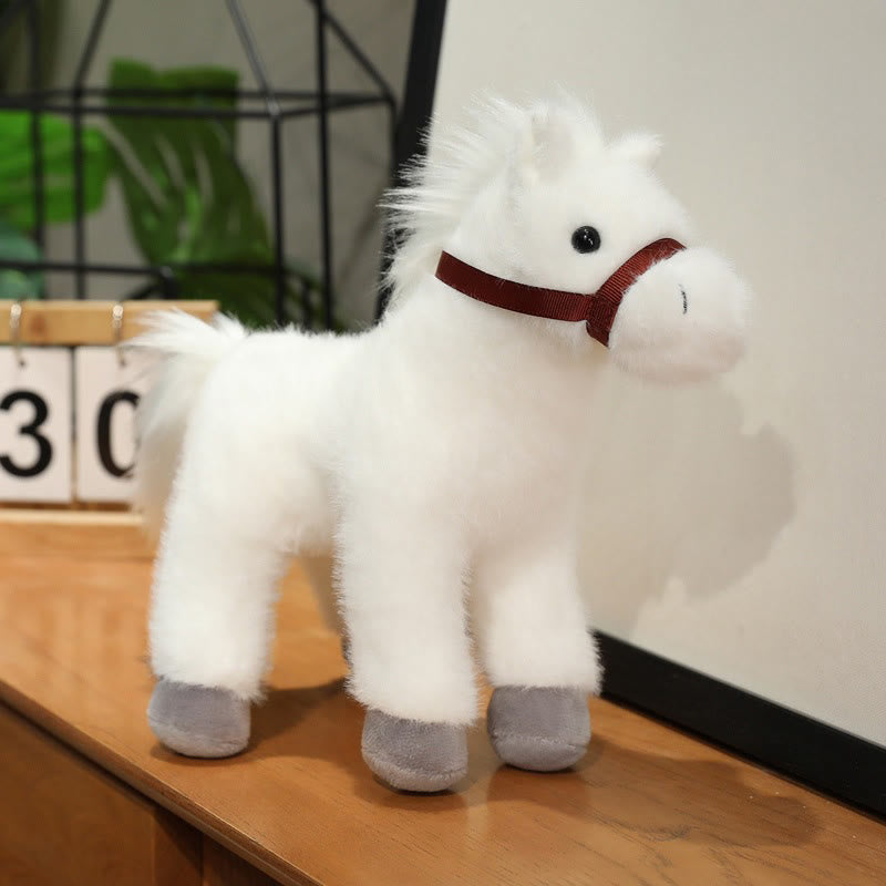 Buddha Stones Rok konia, słodka, jednokolorowa pluszowa lalka kucyk, dekoracja domu Prosperity - Biały - 23 cm (mierzone od ucha do stopy) - image 6