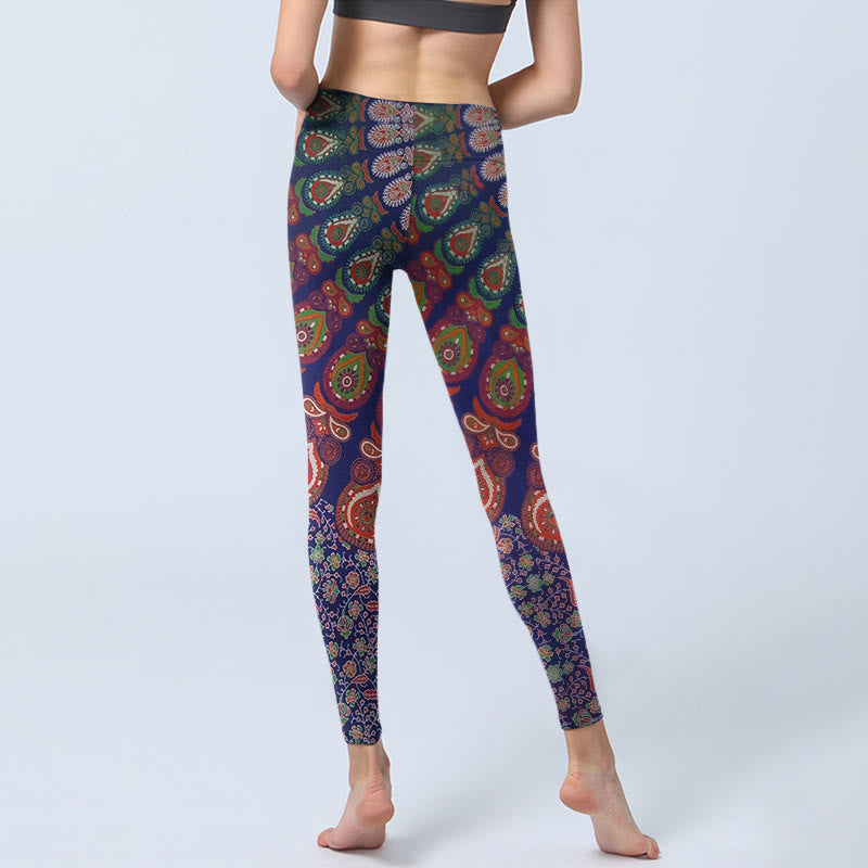 Legginsy do jogi damskie z motywem paisley i Buddha Stones - image 6