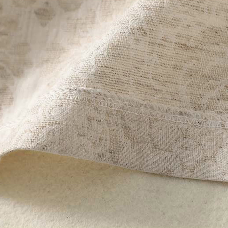 Koszula damska z długim rękawem z bawełny i lnu Buddha Stones z teksturowanym wzorem i żabą - image 8