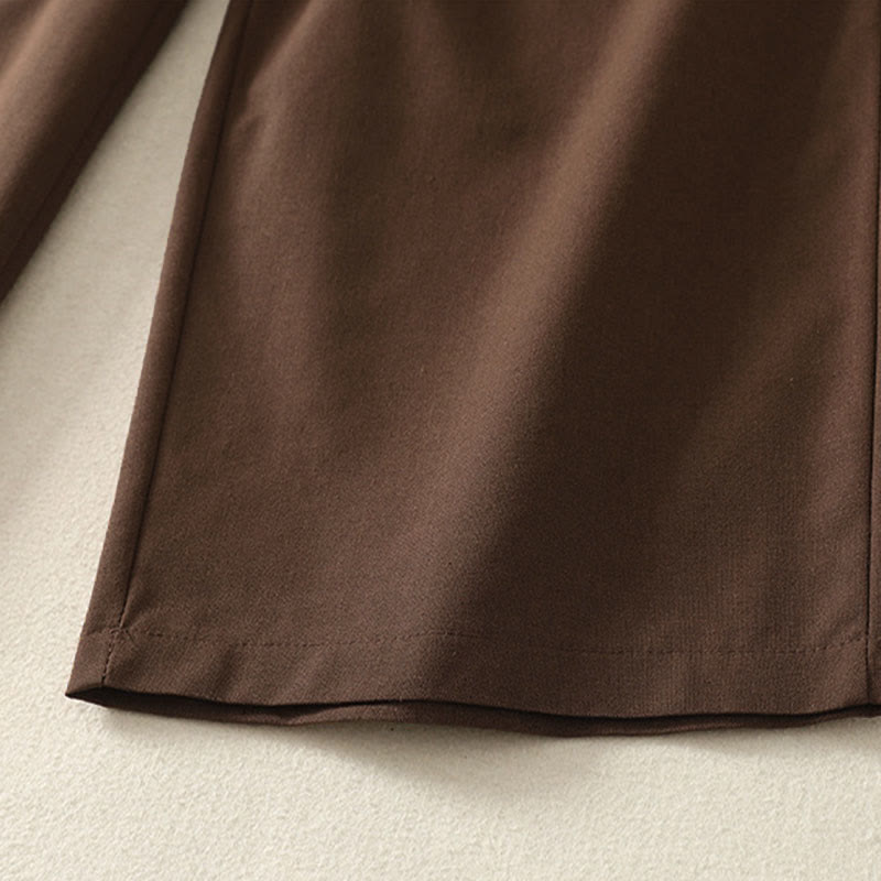 Damskie spodnie z szerokimi nogawkami z bawełny z haftem i elastycznym pasem w kształcie Buddha Stones, zapinane na zamek błyskawiczny i z kieszeniami - image 26