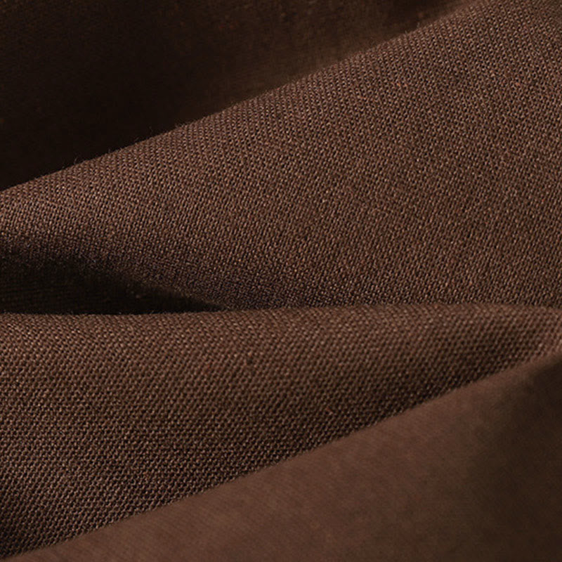 Damskie spodnie z szerokimi nogawkami z bawełny z haftem i elastycznym pasem w kształcie Buddha Stones, zapinane na zamek błyskawiczny i z kieszeniami - image 25