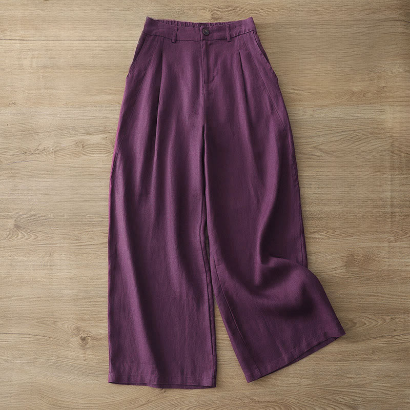 Spodnie damskie z szerokimi nogawkami Buddha Stones Fall Commute w jednolitym kolorze z zamkiem błyskawicznym i kieszeniami - Ciemna Magenta - US12, UK/AU16, EU44 (2XL) - image 31