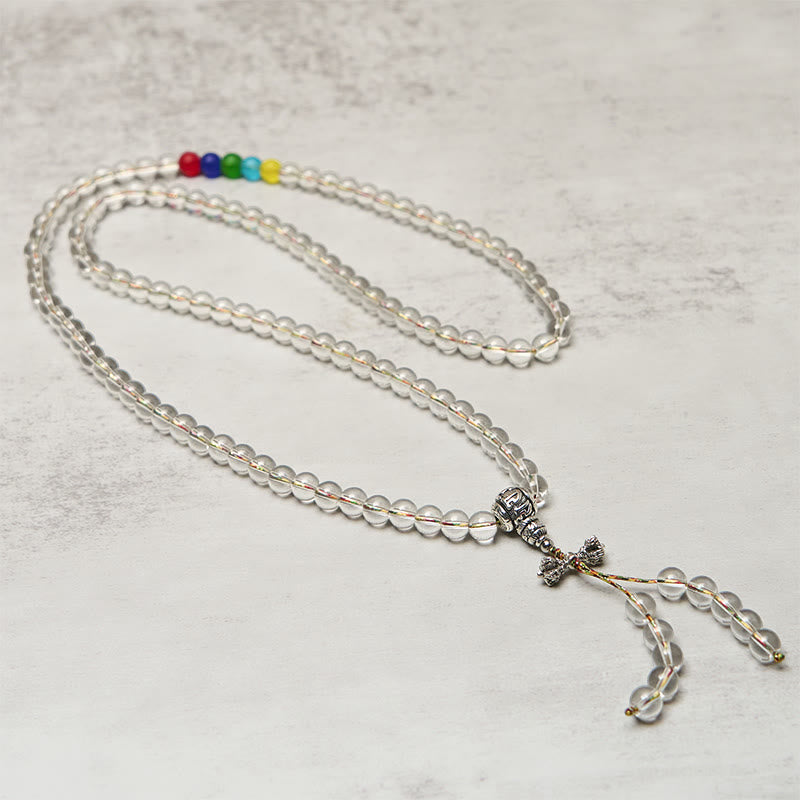 Buddha Stones Wadżra Charm Liuli 108 Koralików Duchowa Moc Siła Mala - image 2