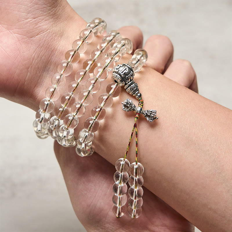 Buddha Stones Wadżra Charm Liuli 108 Koralików Duchowa Moc Siła Mala - image 3