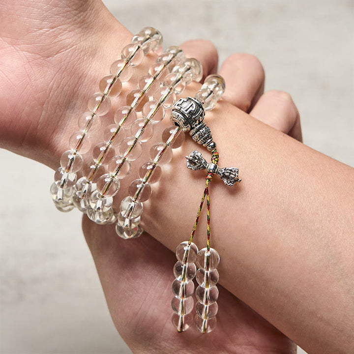 Buddha Stones Wadżra Charm Liuli 108 Koralików Duchowa Moc Siła Mala - image 3