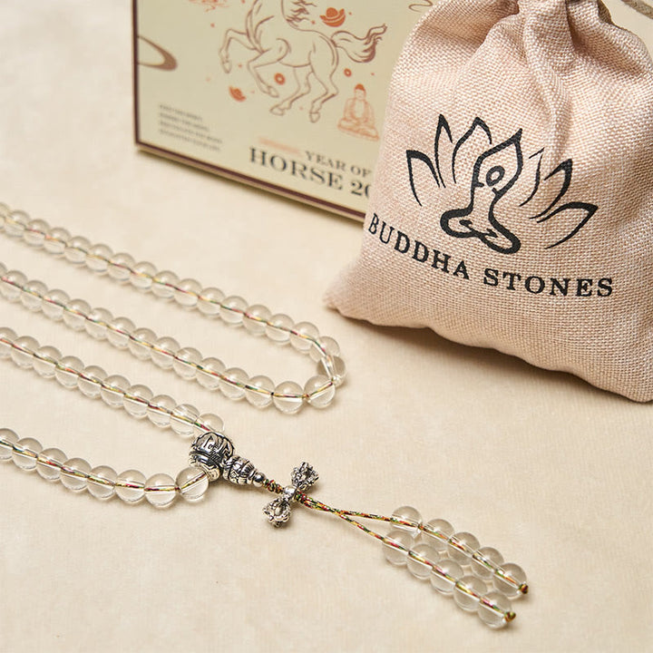 Buddha Stones Wadżra Charm Liuli 108 Koralików Duchowa Moc Siła Mala - image 6