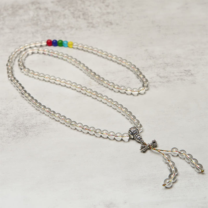 Buddha Stones Wadżra Charm Liuli 108 Koralików Duchowa Moc Siła Mala - image 2