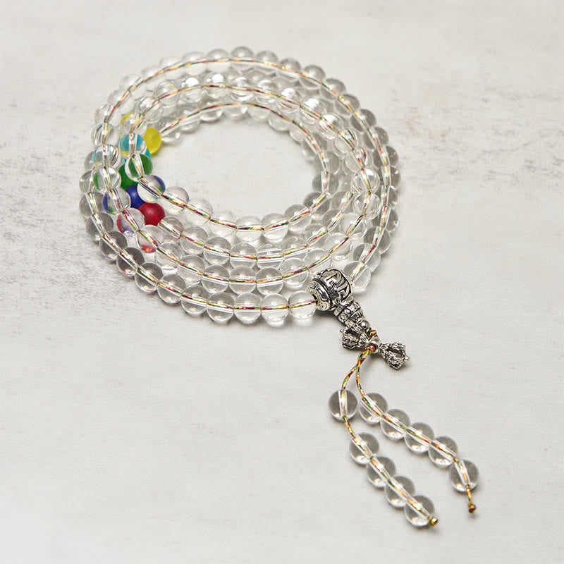 Buddha Stones Wadżra Charm Liuli 108 Koralików Duchowa Moc Siła Mala - image 1