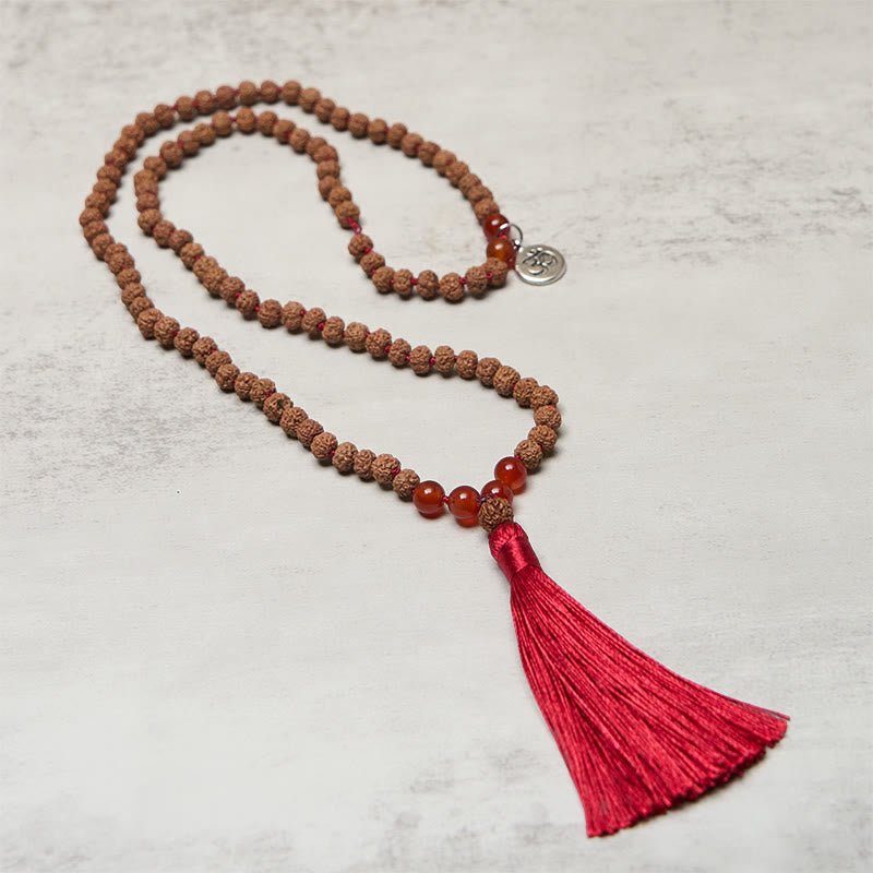 Buddha Stones Tybetańskie 108 Koralików Nasiona Bodhi Symbol Om Charm Tassel Bogactwo Pomyślność Mala - image 2