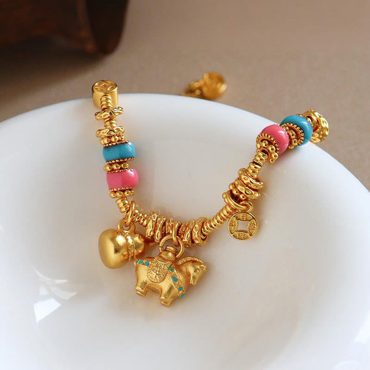 Buddha Stones Rok Konia Tykwa Miedziana Moneta Bransoletka Miedziana Równowaga - image 4