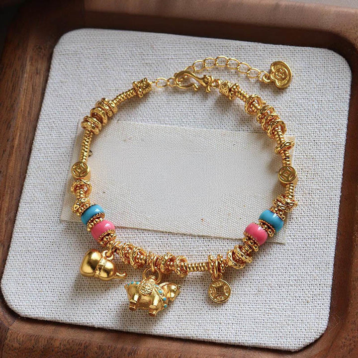 Buddha Stones Rok Konia Tykwa Miedziana Moneta Bransoletka Miedziana Równowaga - image 2