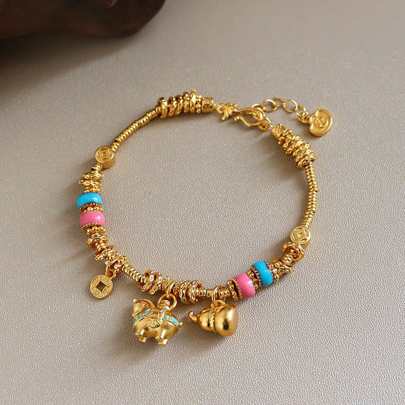 Buddha Stones Rok Konia Tykwa Miedziana Moneta Bransoletka Miedziana Równowaga - image 1