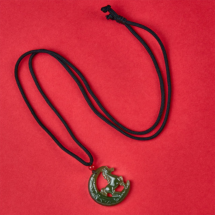 Buddha Stones z chińskim zodiakiem, rokiem konia, rzeźbiony jadeit, zapewniający szczęście i dobrobyt - image 4