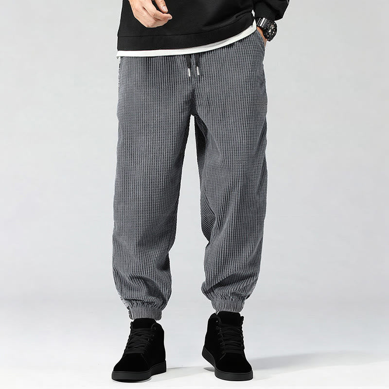 Spodnie męskie sztruksowe z kieszeniami i prostymi nogawkami do kostek, z kolekcji Buddha Stones Fall, ze ściągaczem po bokach i wzorem Paisley - image 20