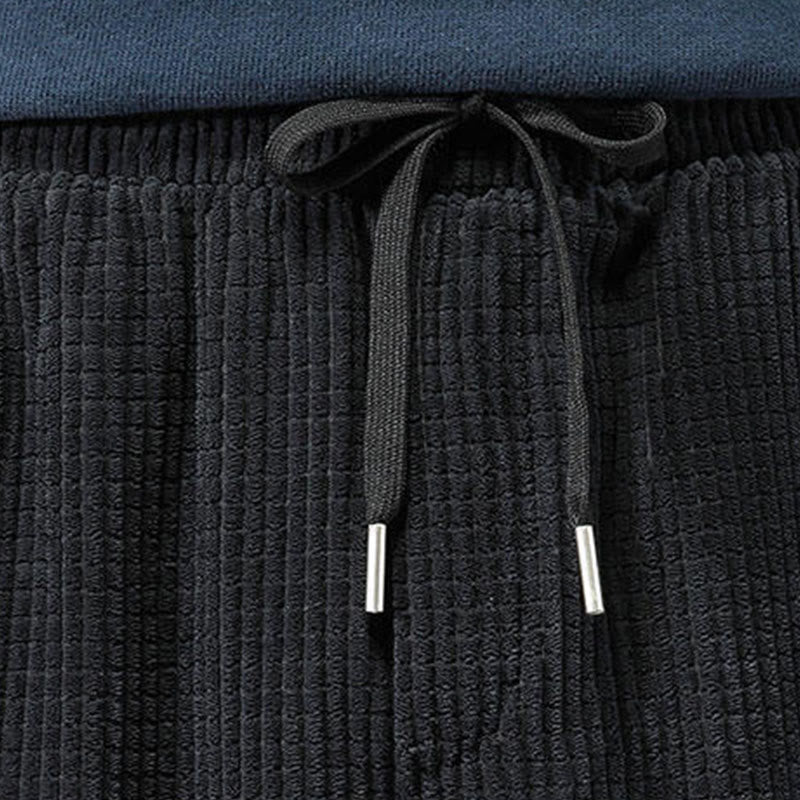 Spodnie męskie sztruksowe z kieszeniami i prostymi nogawkami do kostek, z kolekcji Buddha Stones Fall, ze ściągaczem po bokach i wzorem Paisley - image 9