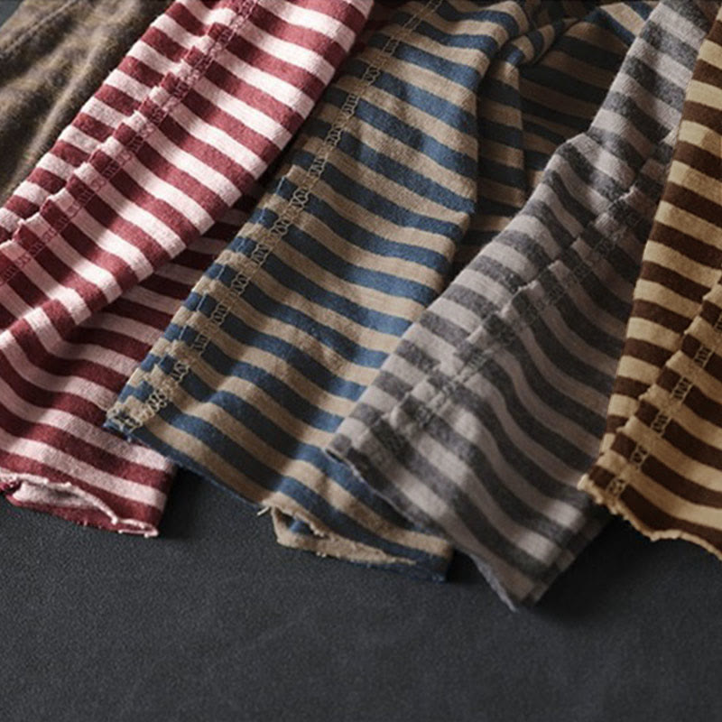 Bluza damska z kapturem z długim rękawem i bawełny z motywem Buddha Stones w paski i wiosenną grafiką - image 18