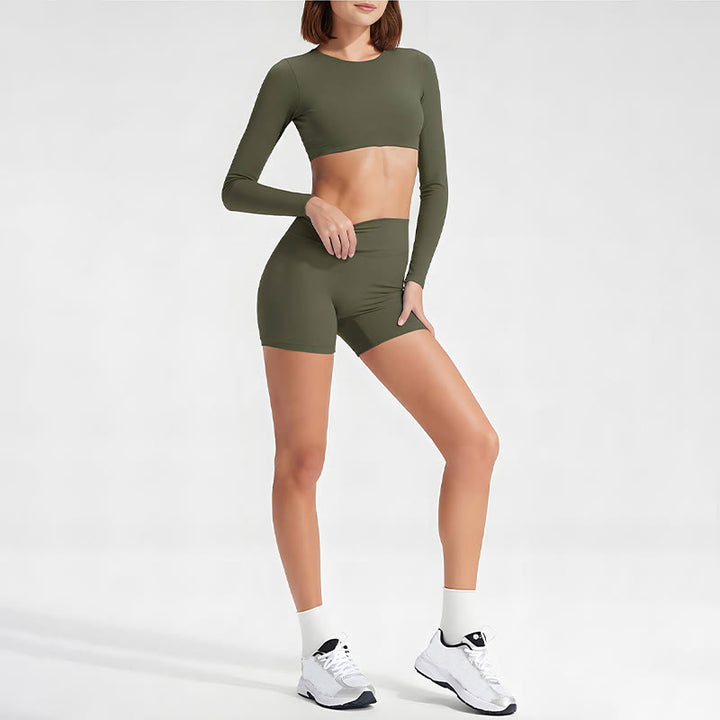 Biustonosz sportowy z długim rękawem i odkrytymi plecami Buddha Stones, do jogi i fitnessu, damski top bez rękawów - image 25