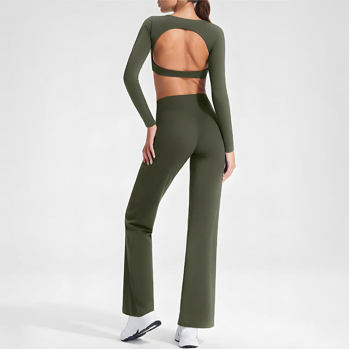 Biustonosz sportowy z długim rękawem i odkrytymi plecami Buddha Stones, do jogi i fitnessu, damski top bez rękawów - image 26