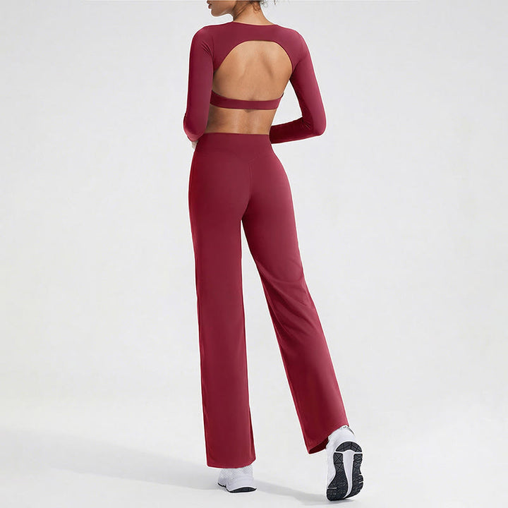 Biustonosz sportowy z długim rękawem i odkrytymi plecami Buddha Stones, do jogi i fitnessu, damski top bez rękawów - image 29