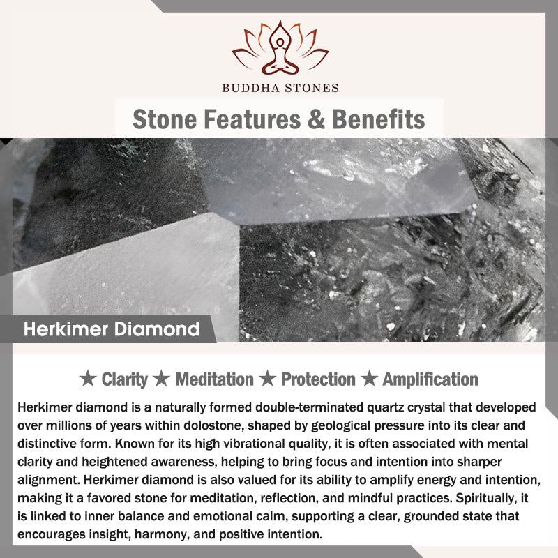 Bransoletka medytacyjna z ochroną diamentową z Buddha Stones Herkimer - image 4