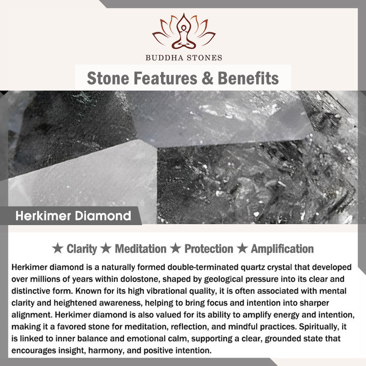 Bransoletka medytacyjna z ochroną diamentową z Buddha Stones Herkimer - image 4