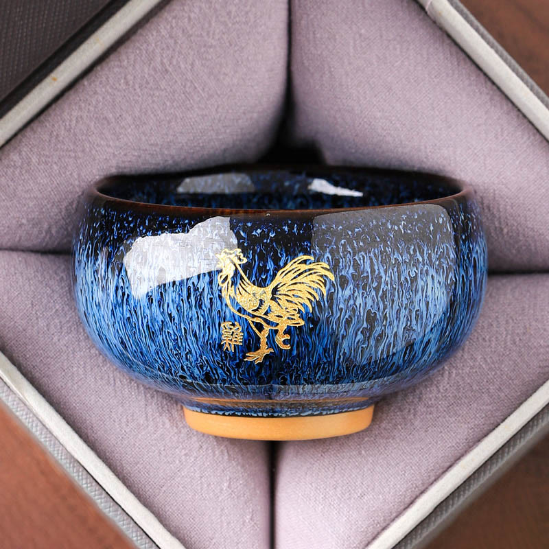 Buddha Stones, chiński zodiak, rok konia, ceramiczna filiżanka do herbaty Kung Fu, 135 ml - Kogut 7,5 cm*4,8 cm*135 ml - image 9