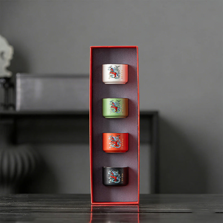 Buddha Stones Rok Konia Ręcznie Malowana Ceramiczna Filiżanka do Herbaty Kung Fu  - image 9