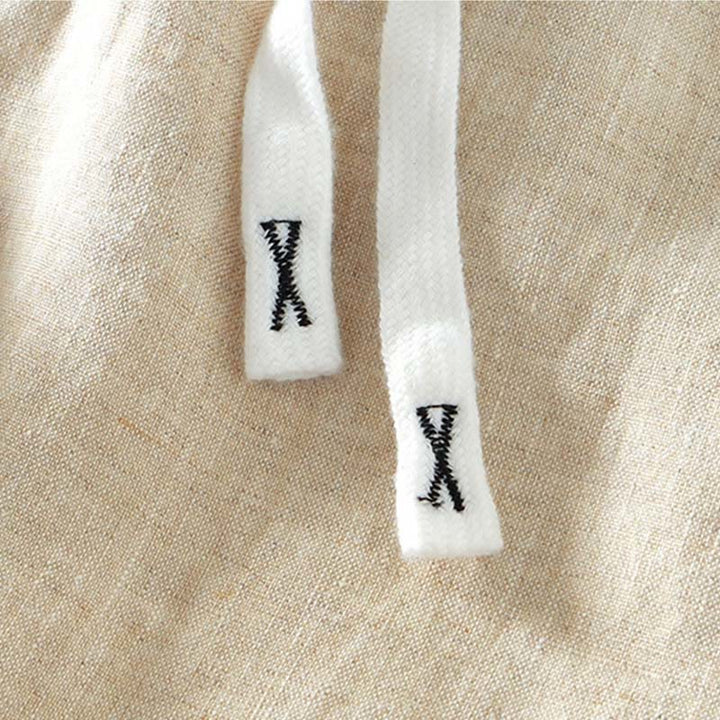 Męskie lniane spodnie do kostek z kieszeniami i ściągaczem w pasie z Buddha Stones - image 3