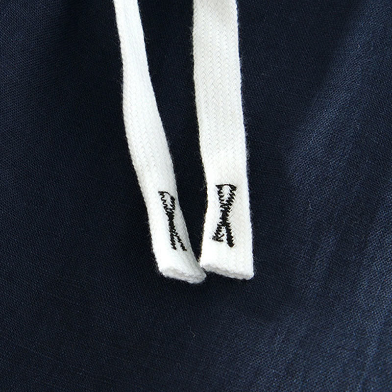 Męskie lniane spodnie do kostek z kieszeniami i ściągaczem w pasie z Buddha Stones - image 20