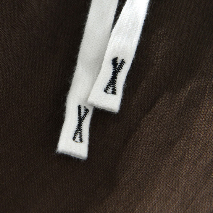 Męskie lniane spodnie do kostek z kieszeniami i ściągaczem w pasie z Buddha Stones - image 14