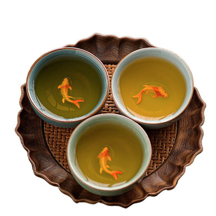Ceramiczna filiżanka do herbaty Kung Fu z ręcznie malowanymi Buddha Stones i rybą Koi, 50 ml - image 13