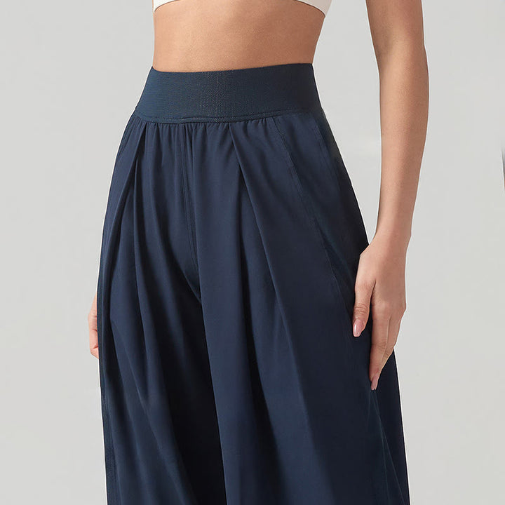 Spodnie dresowe damskie do jogi, sportowe, z szerokimi nogawkami, z Buddha Stones, w jednolitym kolorze, oddychające, z kieszeniami - image 10