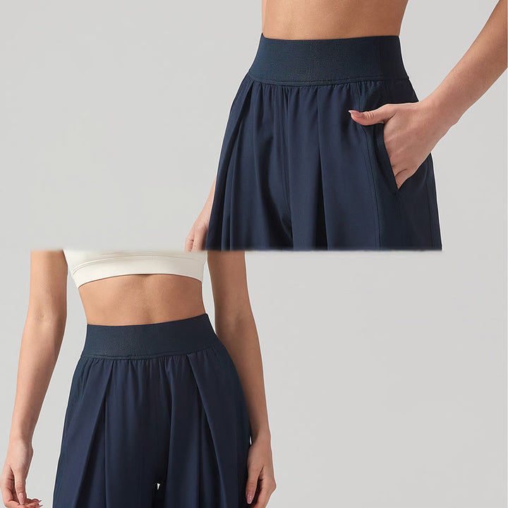 Spodnie dresowe damskie do jogi, sportowe, z szerokimi nogawkami, z Buddha Stones, w jednolitym kolorze, oddychające, z kieszeniami - image 11