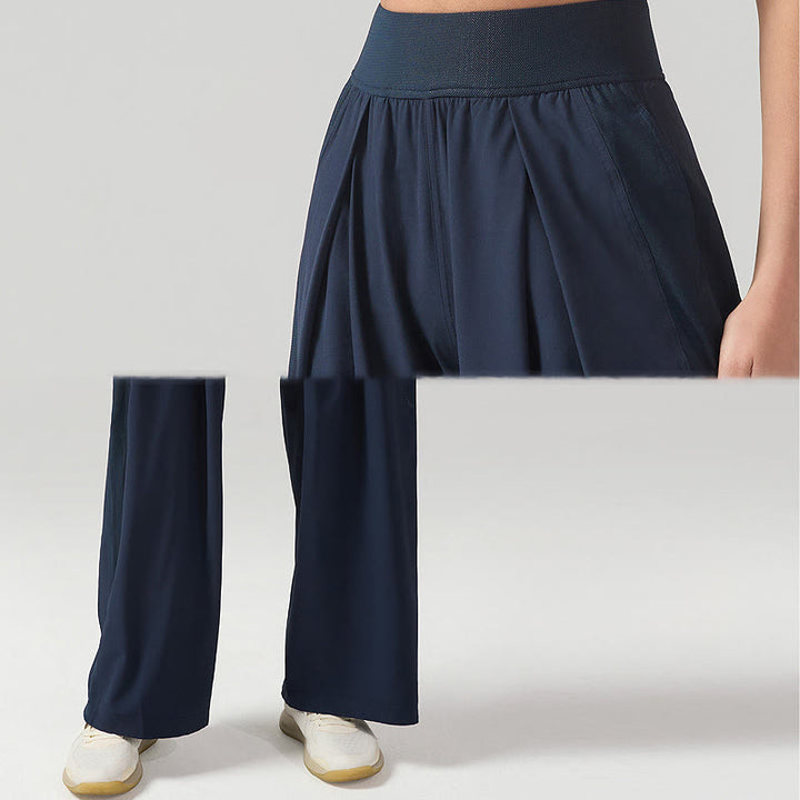 Spodnie dresowe damskie do jogi, sportowe, z szerokimi nogawkami, z Buddha Stones, w jednolitym kolorze, oddychające, z kieszeniami - image 12